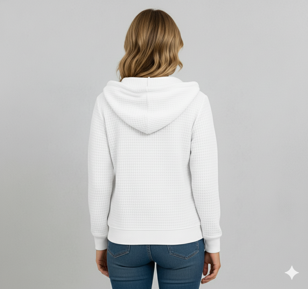 Leichter Damen Kapuzen Strickjacke mit Reißverschluss | Übergang