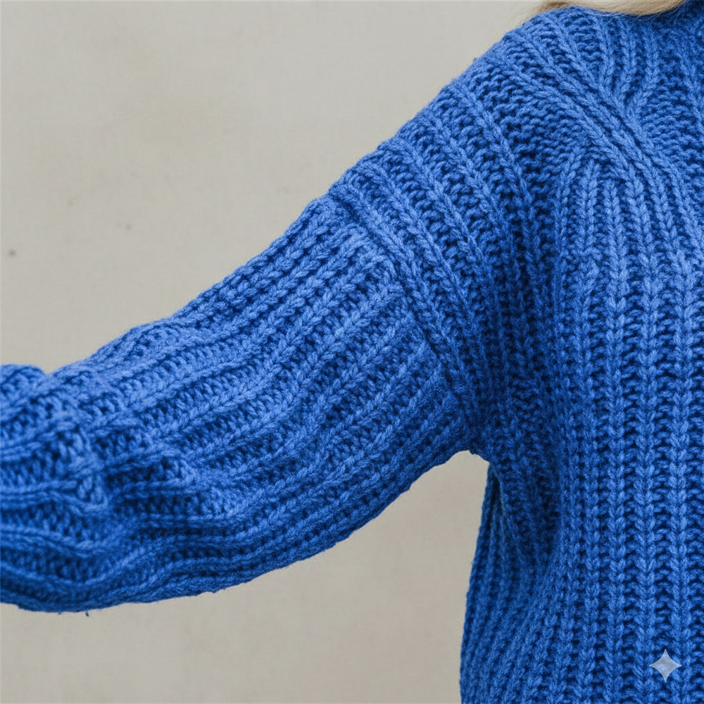 Damen Strickpullover mit Zopfmuster | Warm & Hochgeschlossen | Winter