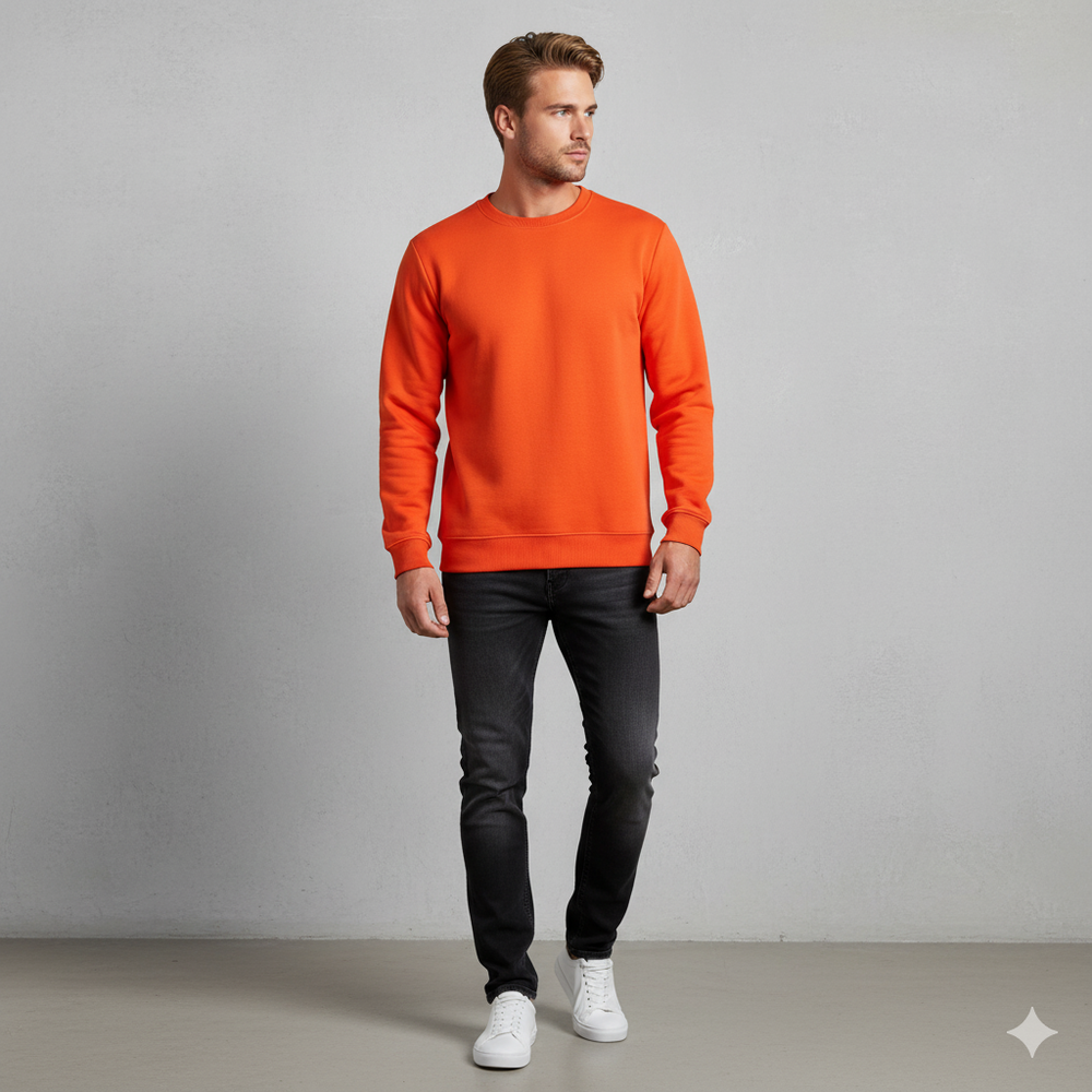 Herren Sweatshirt mit Rundhalsausschnitt