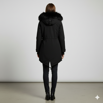 Damen Winterjacke mit Fellkapuze | Warm & Gefüttert