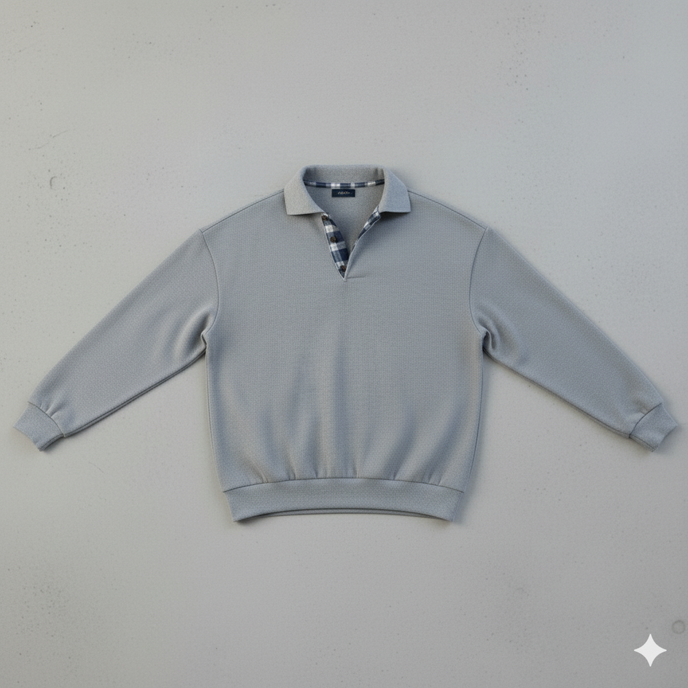 Lässiger Herrenpullover mit Reverskragen | Bequem | Freizeit