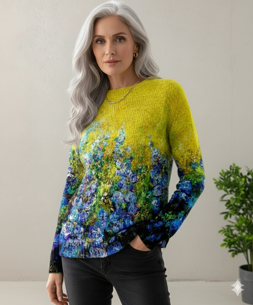 Damen Strickpullover mit Rundhals | Winter | Norweger-Muster