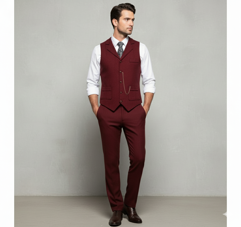 Herren Weste mit Fischgrätenmuster | Elegant & Modern | Herbst/Winter