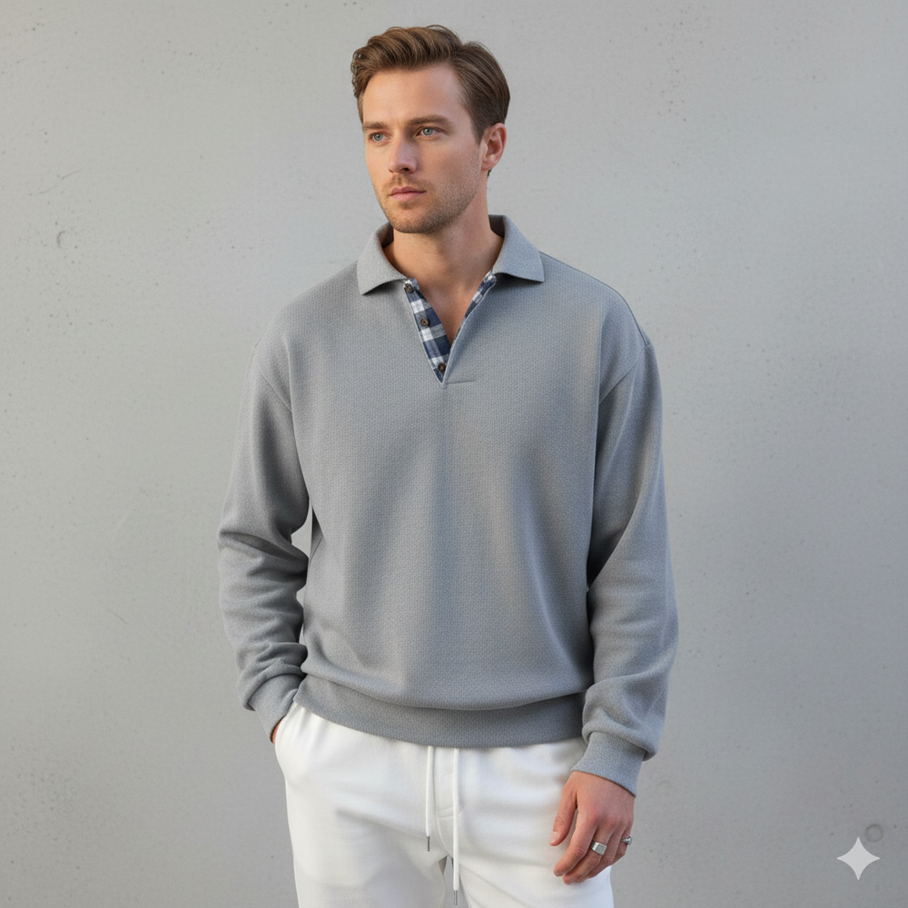 Lässiger Herrenpullover mit Reverskragen | Bequem | Freizeit