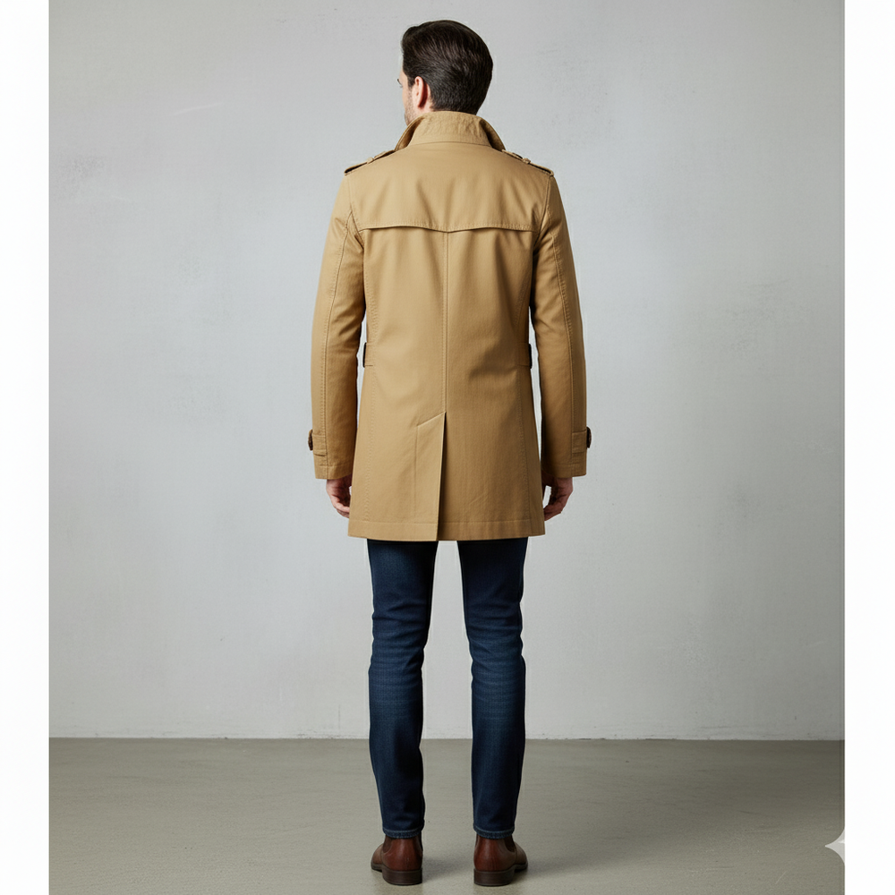 Eleganter Herren Trenchcoat mit Reverskragen | Herbst Übergang