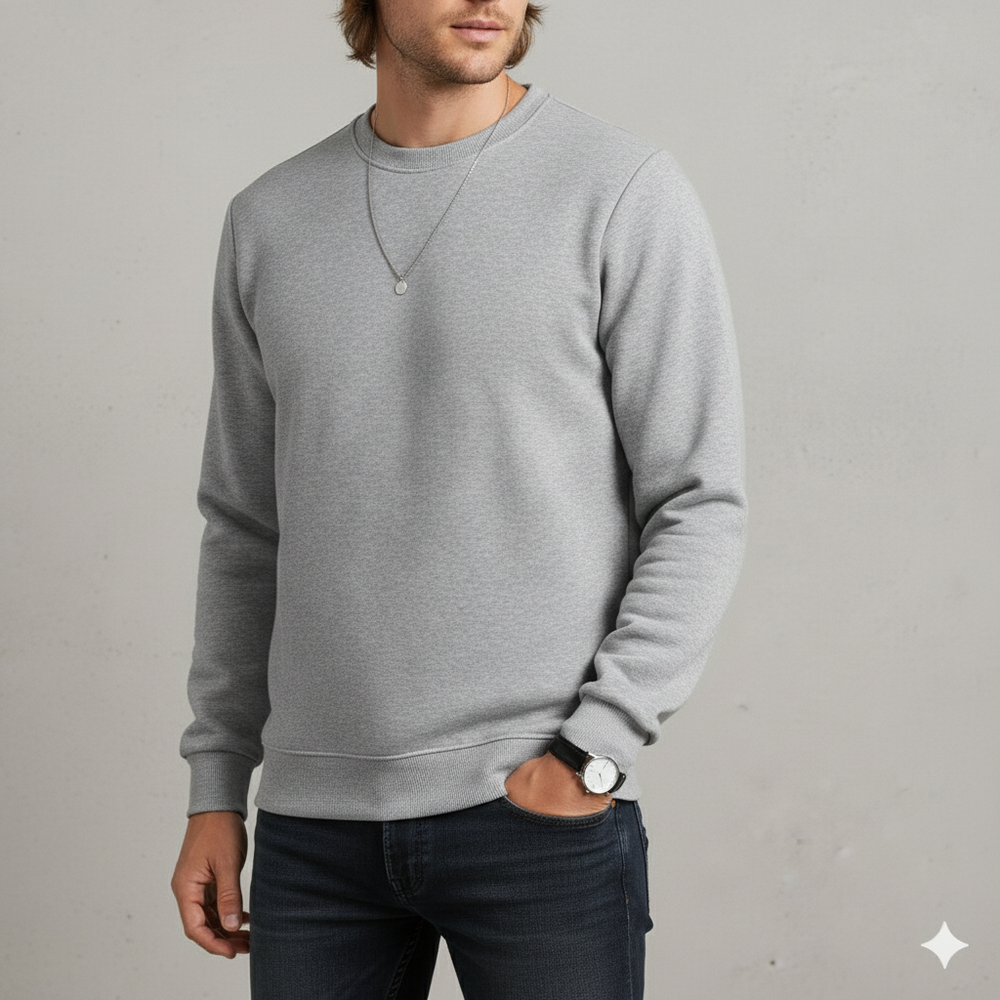 Herren Sweatshirt mit Rundhalsausschnitt