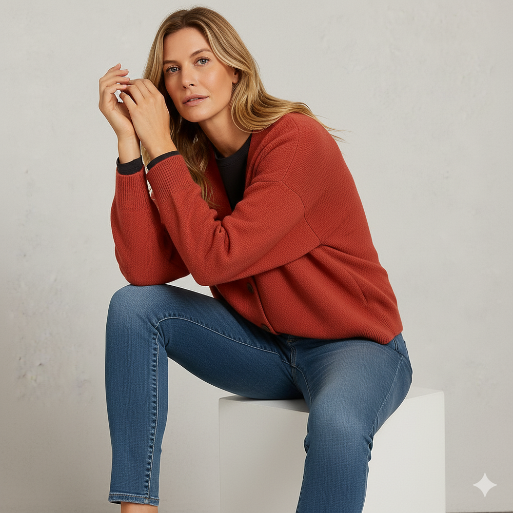 Damen Strickjacke mit V-Ausschnitt | Herbst & Übergang