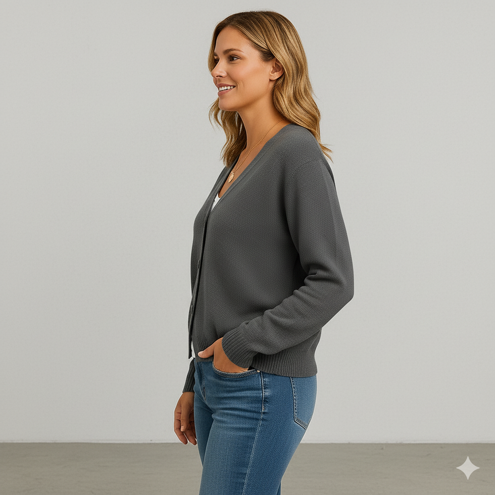 Damen Strickjacke mit V-Ausschnitt | Herbst & Übergang