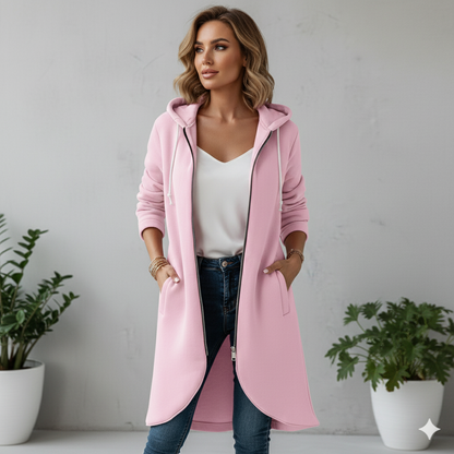 Damen Sweatjacke mit Kapuze & Reißverschluss | Herbst/Winter