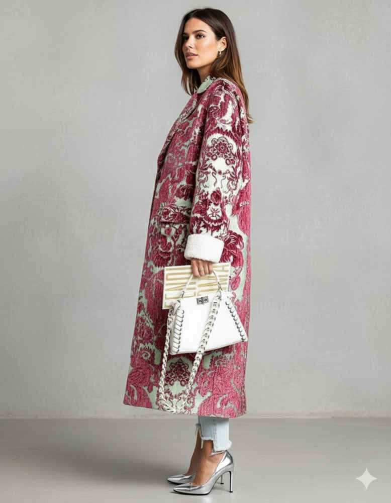 Damen Wollmantel mit Karomuster | Oversize & Warm | Winter