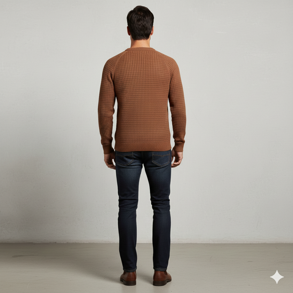 Herren Baumwollpullover mit Karomuster | Modern & Bequem