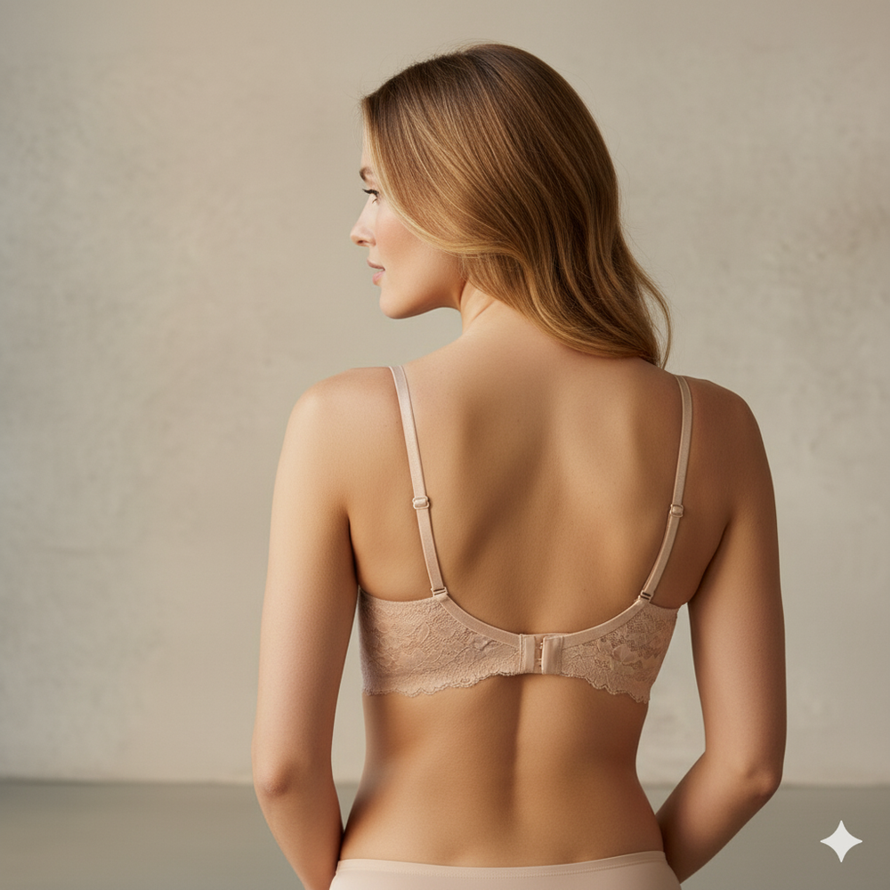 Damen BH rückenfrei mit Glanz | Unsichtbarer Halt