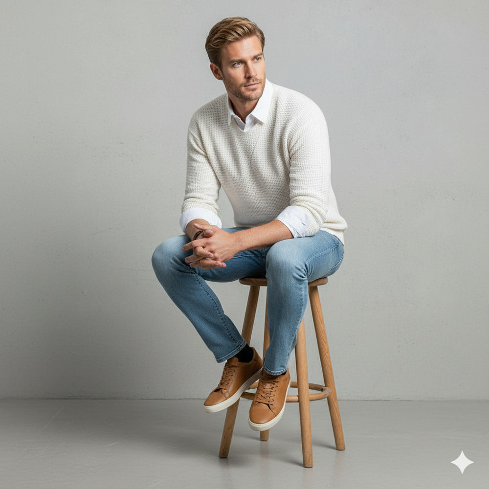 Lässiger Damen Strickpullover mit V-Ausschnitt | Freizeit | Herbst