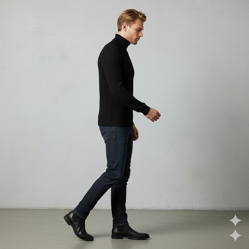 Feiner Herren Strickpullover mit Rollkragen