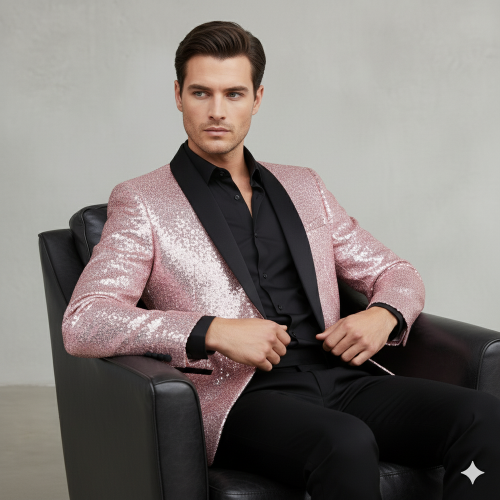 Herren Sakko mit Pailletten | Festlich & Elegant | Slim Fit