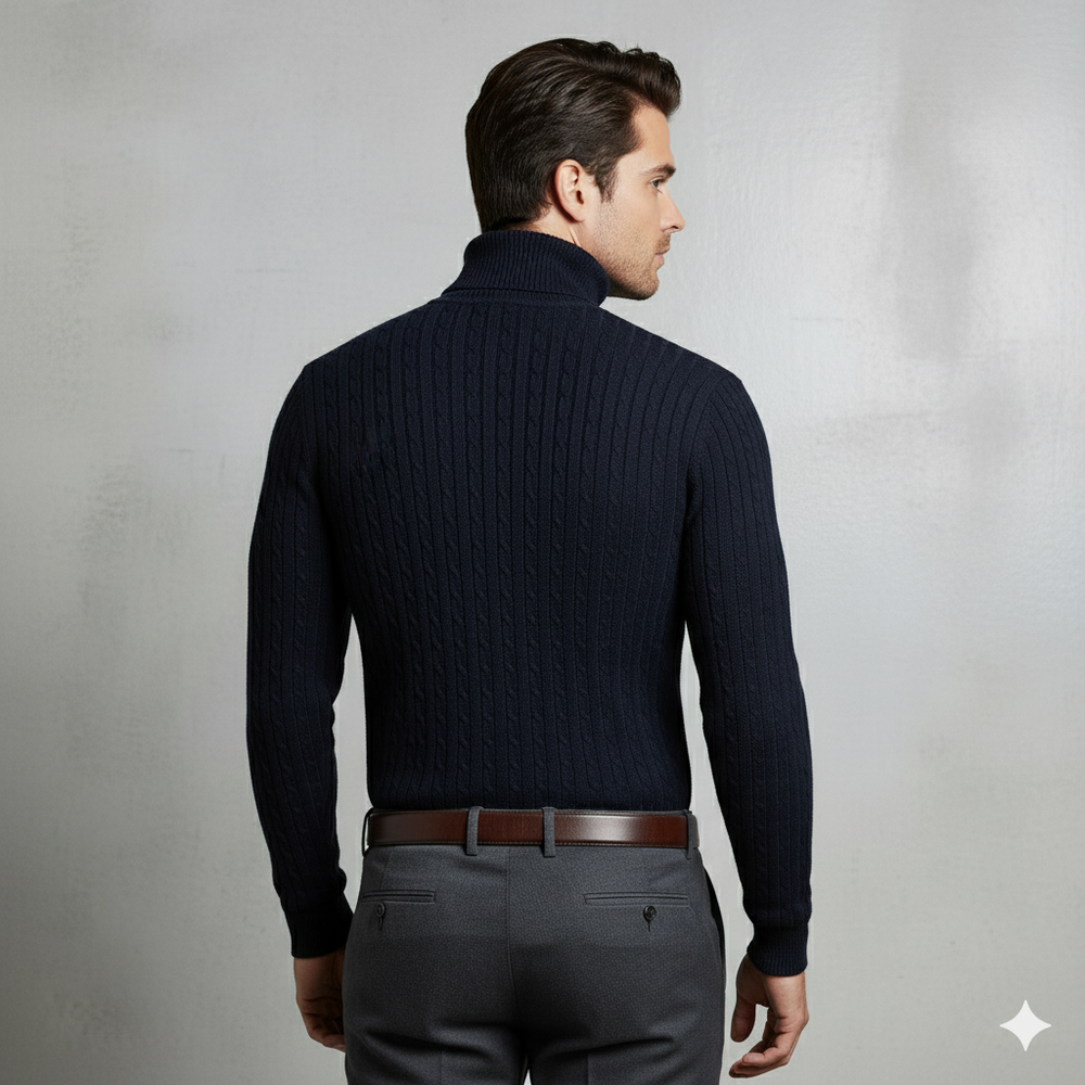 Herren Strickpullover mit Rollkragen | Slim Fit | Winter