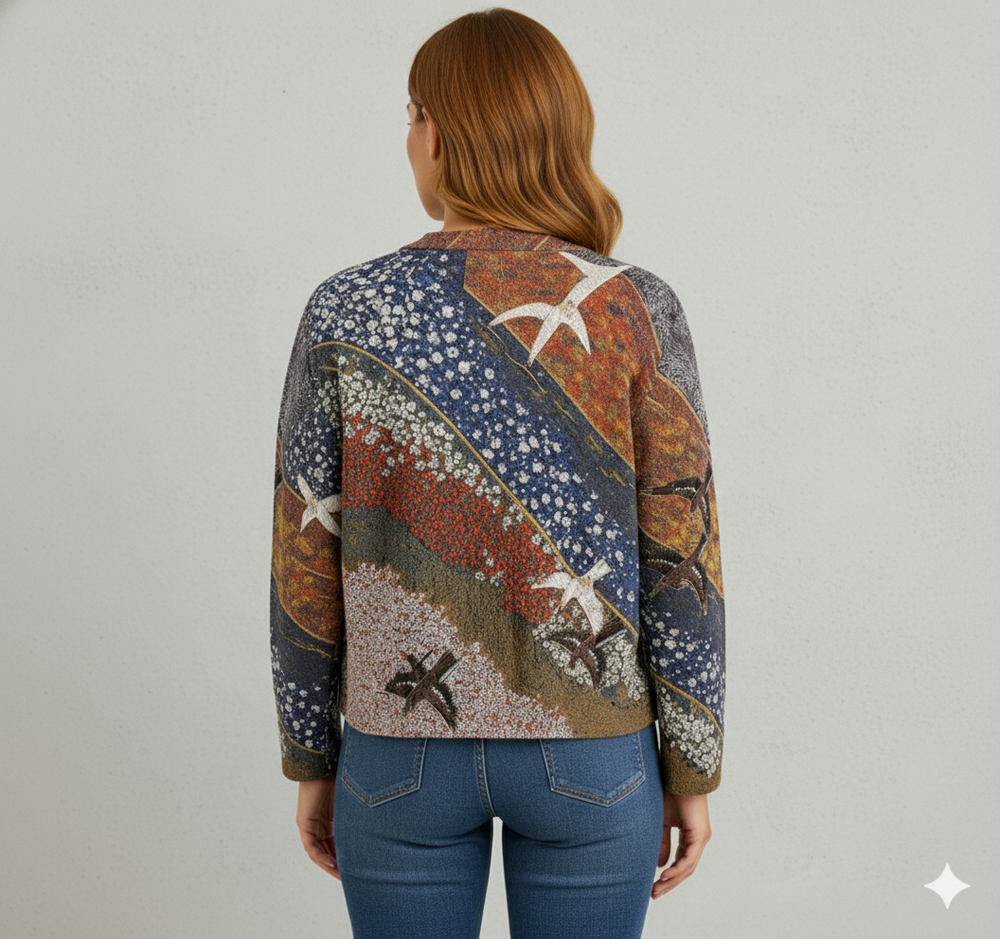 Damen Strickjacke mit abstraktem Print | Herbst/Winter | Stylisch