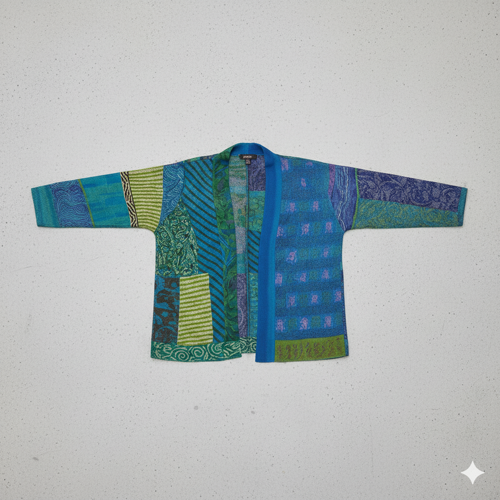 Weit geschnittener Damenmantel mit Ethno Muster | Boho Stil