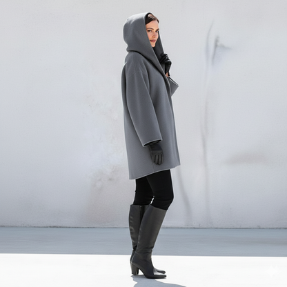 Damen Wollmantel Figurbetont Elegant | Stehkragen | Herbst Winter