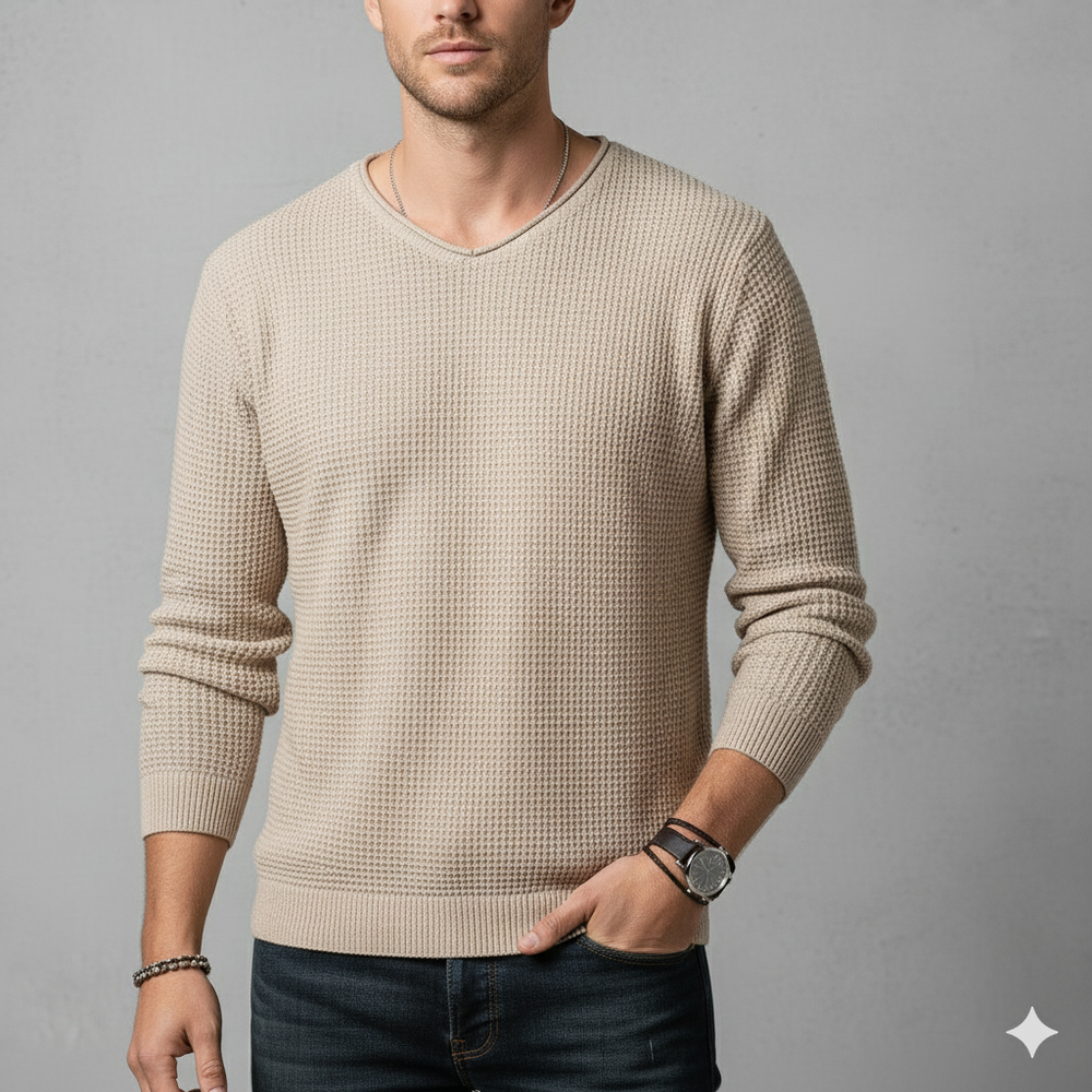 Lässiger Damen Strickpullover mit V-Ausschnitt | Freizeit | Herbst