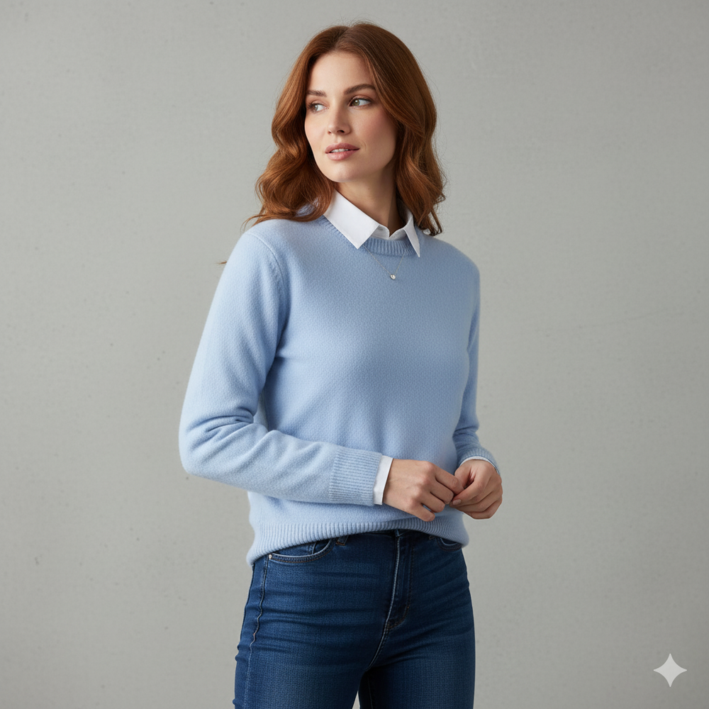 Kuscheliger Damen Strickpullover mit Rundhalsausschnitt | Winter | Elegant