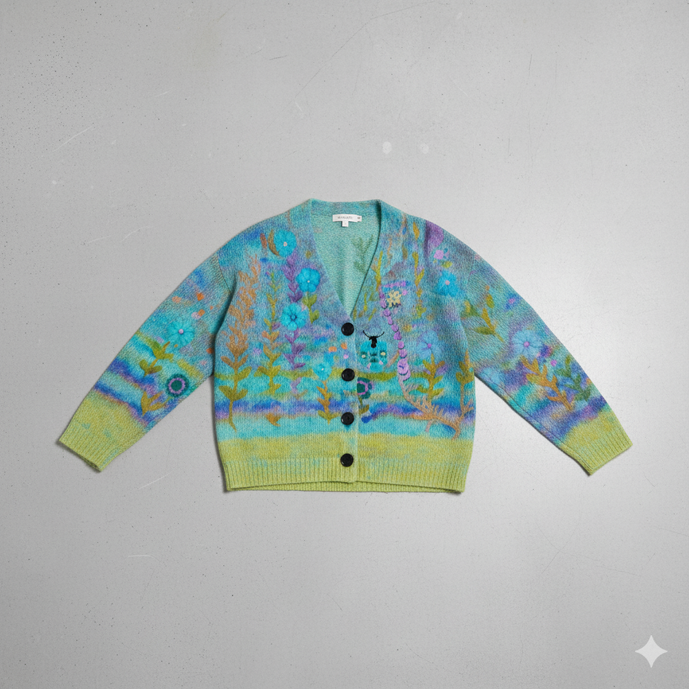 Damen Cardigan mit buntem Strickjacke | Herbst Winter