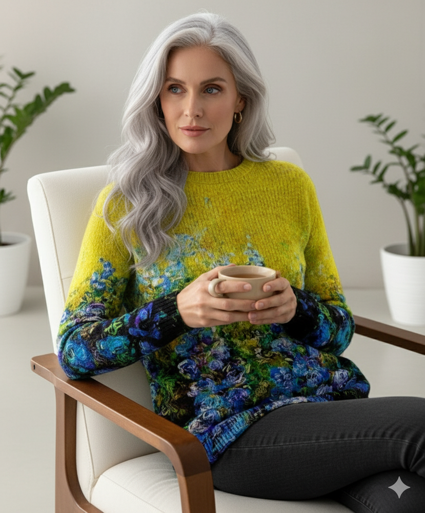 Damen Strickpullover mit Rundhals | Winter | Norweger-Muster