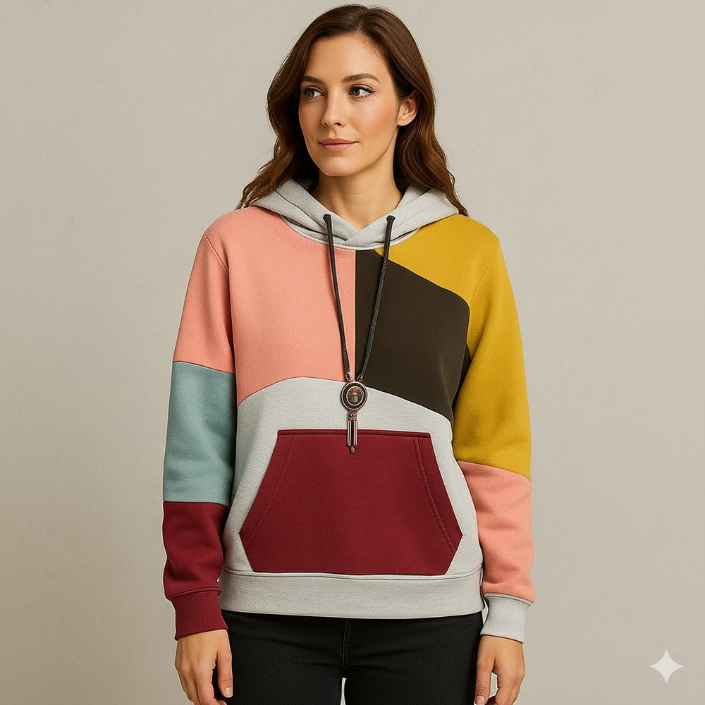 Damen Hoodie mit Colorblock Design | Lässig & Bequem