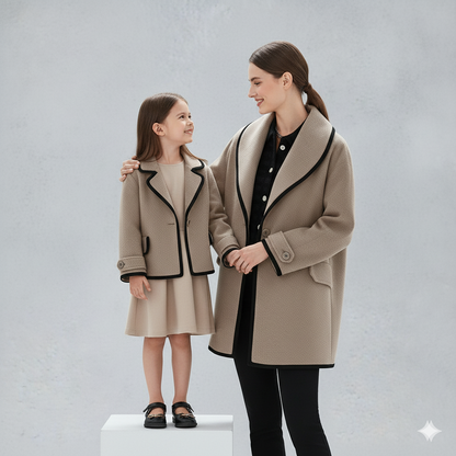 Eleganter Damenmantel mit Kontrastdetails | Herbst/Winter