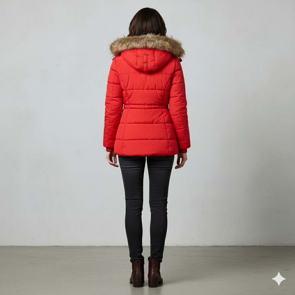 Damen Winterjacke mit Fellkapuze | Warm & Figurbetont