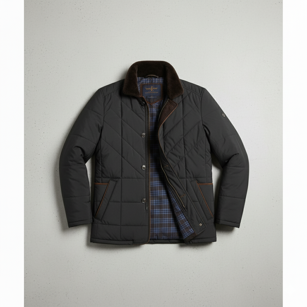 Elegante Herren Steppjacke mit Stehkragen | Warm | Winter