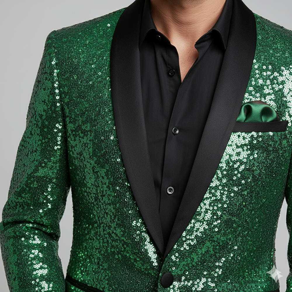 Herren Sakko mit Pailletten | Festlich & Elegant | Slim Fit