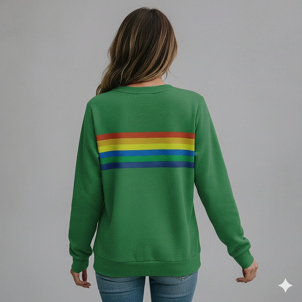 Damen Pullover mit Rundhalsausschnitt | Gestreift & Freizeit