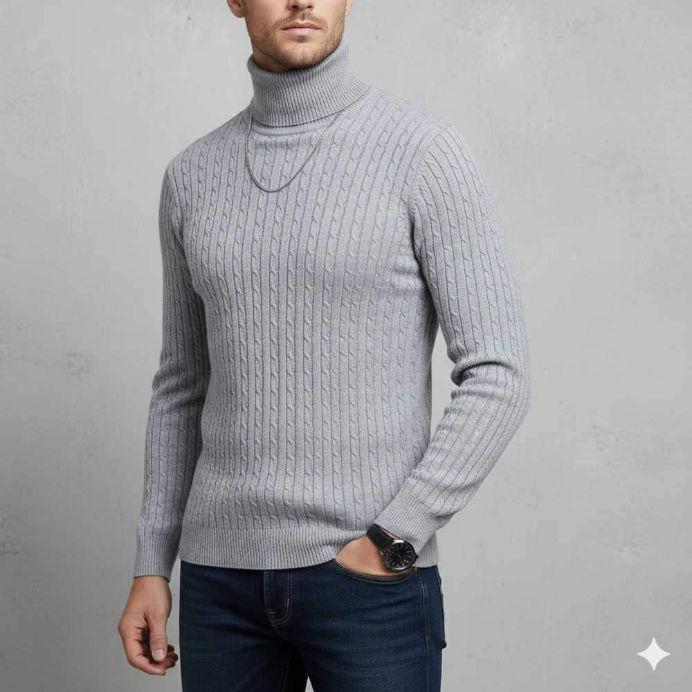 Herren Strickpullover mit Rollkragen | Slim Fit | Winter