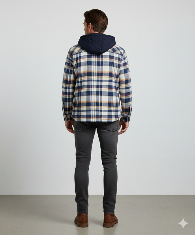 Gepolsterte Herrenjacke mit Karomuster | Warm & Casual Winter