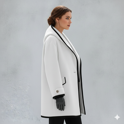 Eleganter Damenmantel mit Kontrastdetails | Herbst/Winter