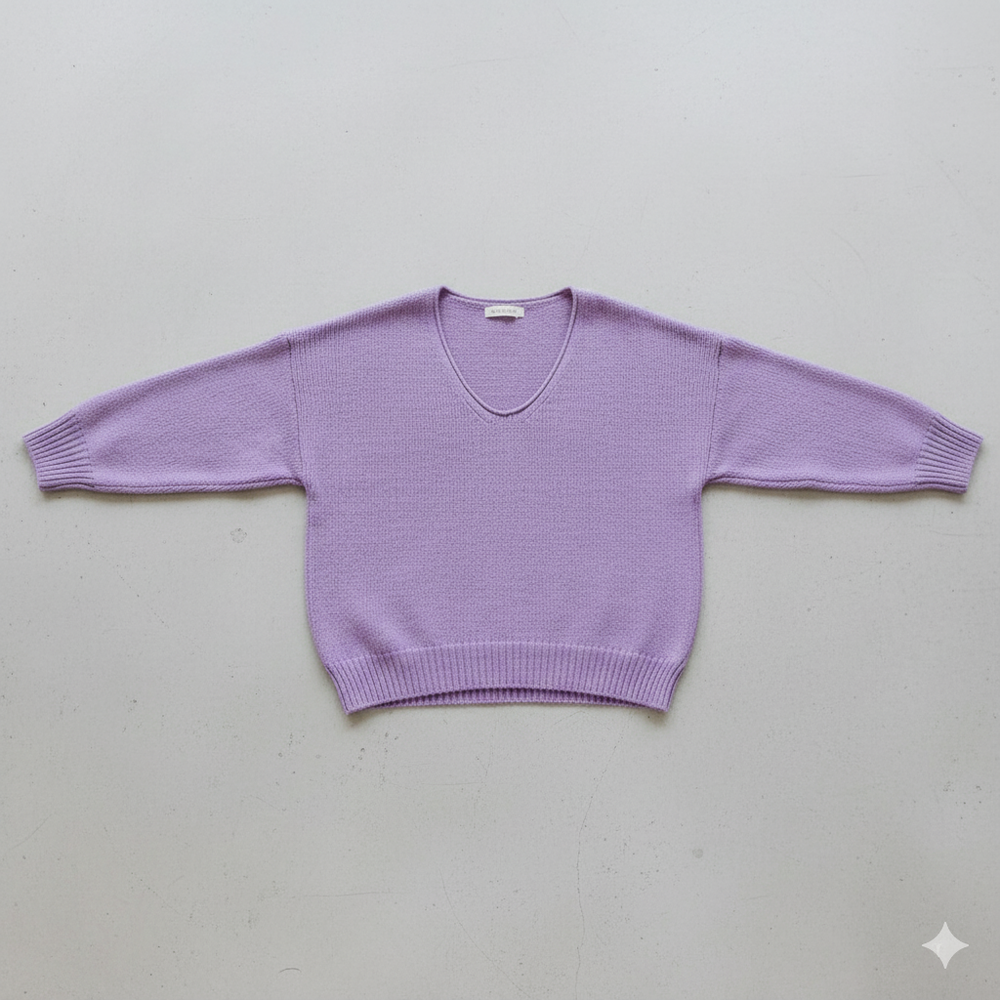 Damen Strickpullover mit V Ausschnitt | Locker & Freizeit