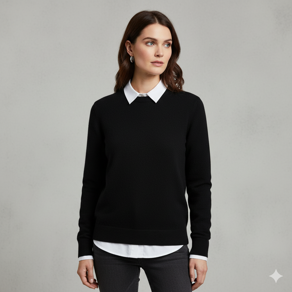 Kuscheliger Damen Strickpullover mit Rundhalsausschnitt | Winter | Elegant