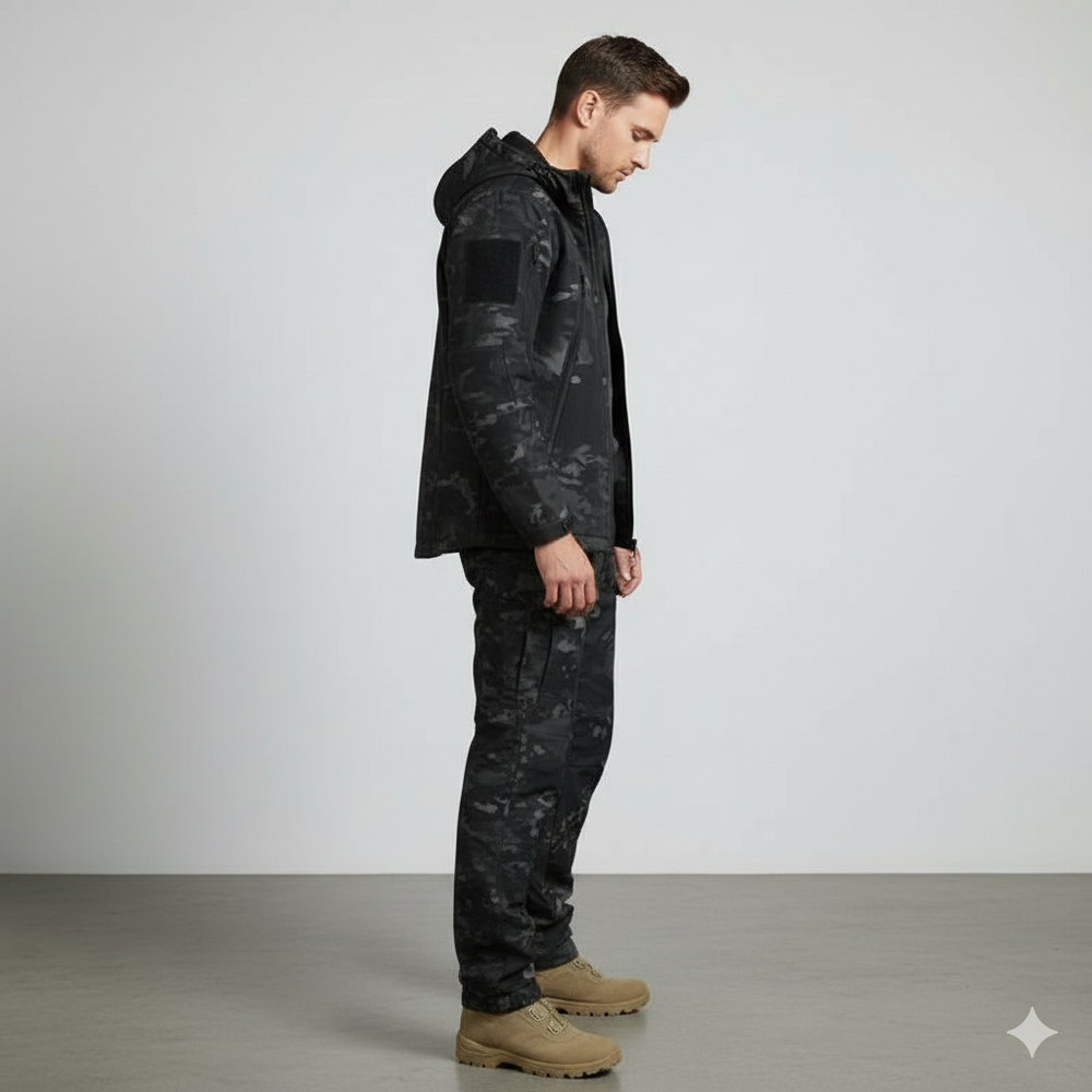 Herren Outdoor Taktikanzug mit Kapuze | Wasserabweisend & Winter