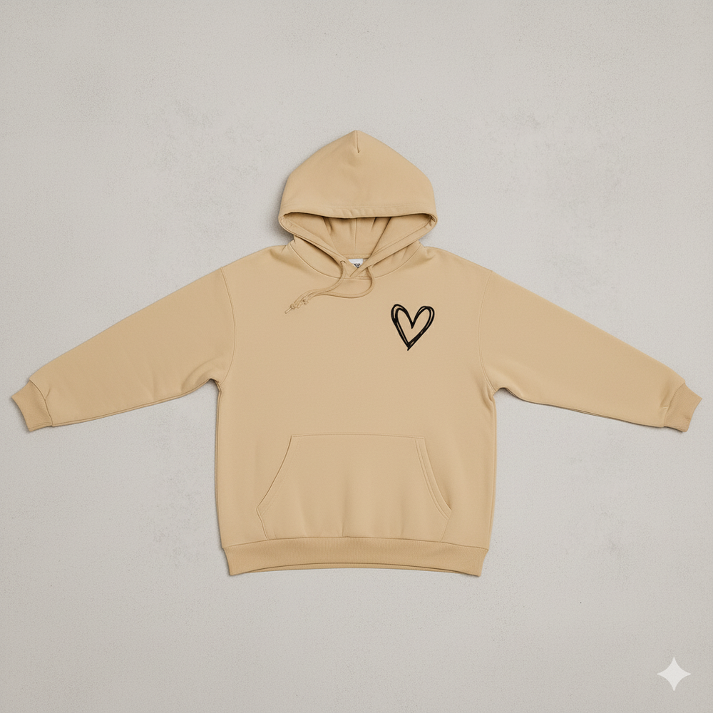 Damen Hoodie mit Herz Print | Lässig & Bequem