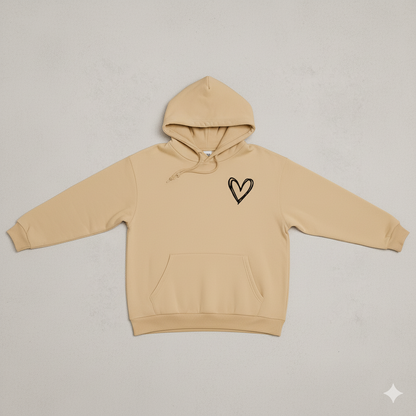 Damen Hoodie mit Herz Print | Lässig & Bequem
