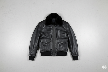 Herren Lederjacke im Retro Air Force Stil | Warm mit Fellkragen