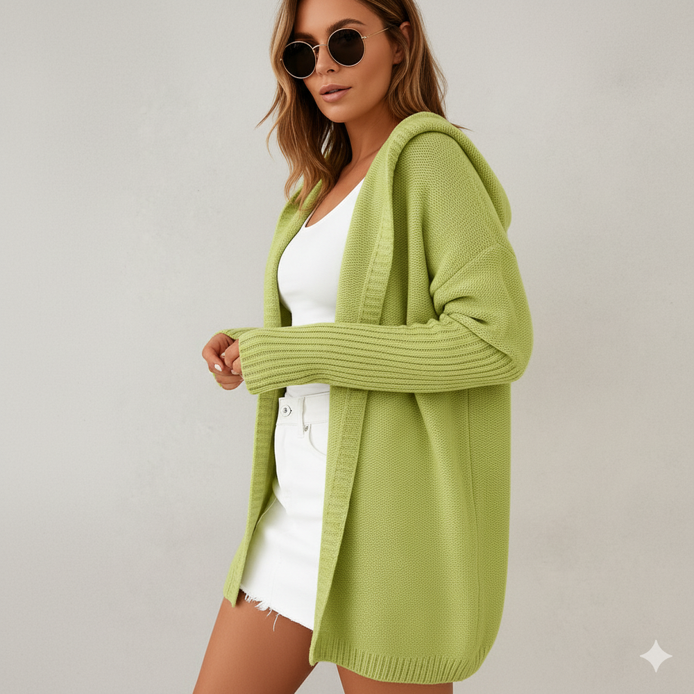 Damen Strickjacke mit Kapuze | Lässig & Übergang