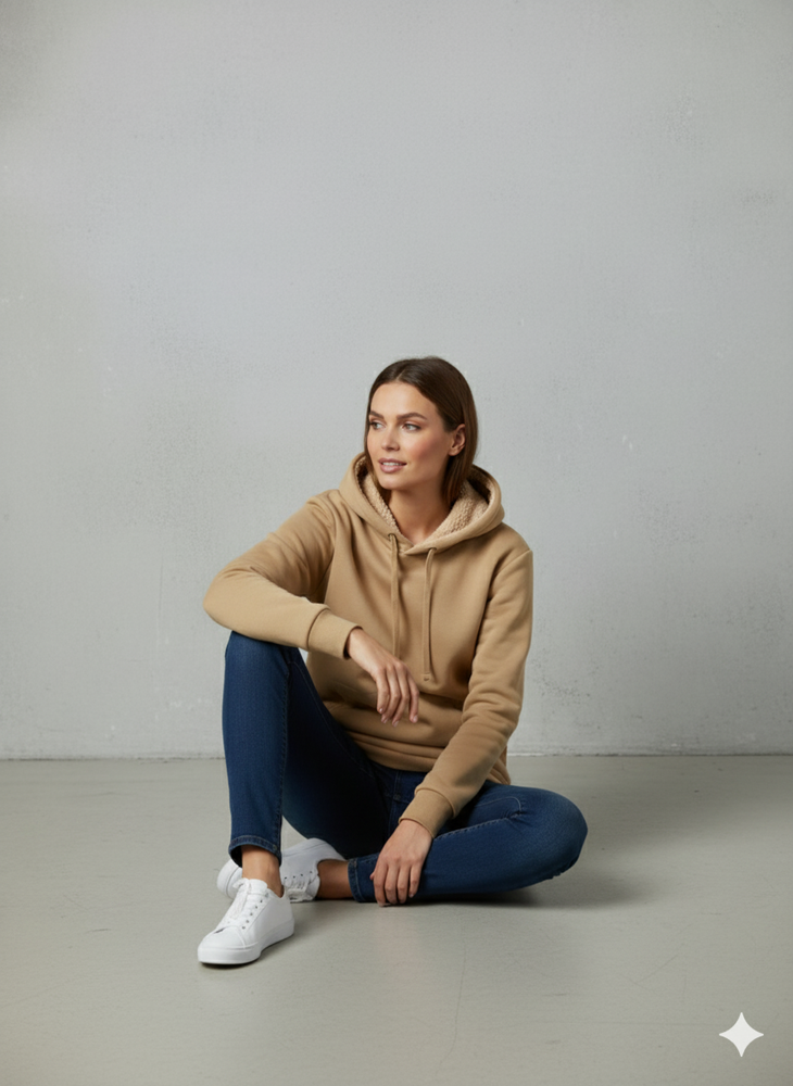 Kuscheliger Damen Hoodie mit Teddyfutter