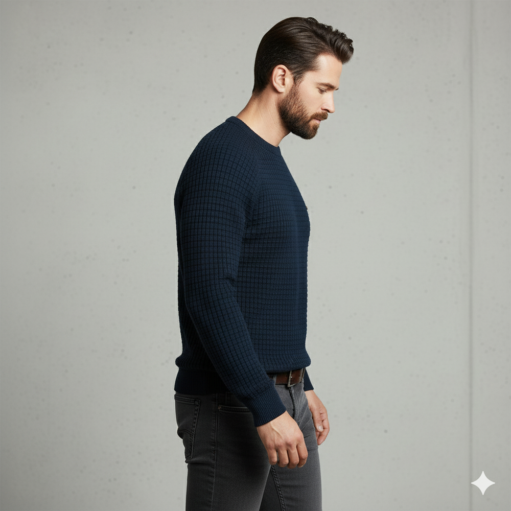 Herren Baumwollpullover mit Karomuster | Modern & Bequem