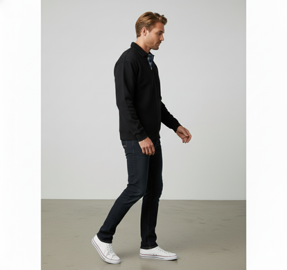 Lässiger Herrenpullover mit Reverskragen | Bequem | Freizeit