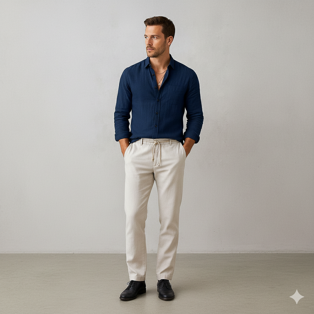 Herren Leinenhemd | Atmungsaktiv & Lässig für Herbst & Freizeit