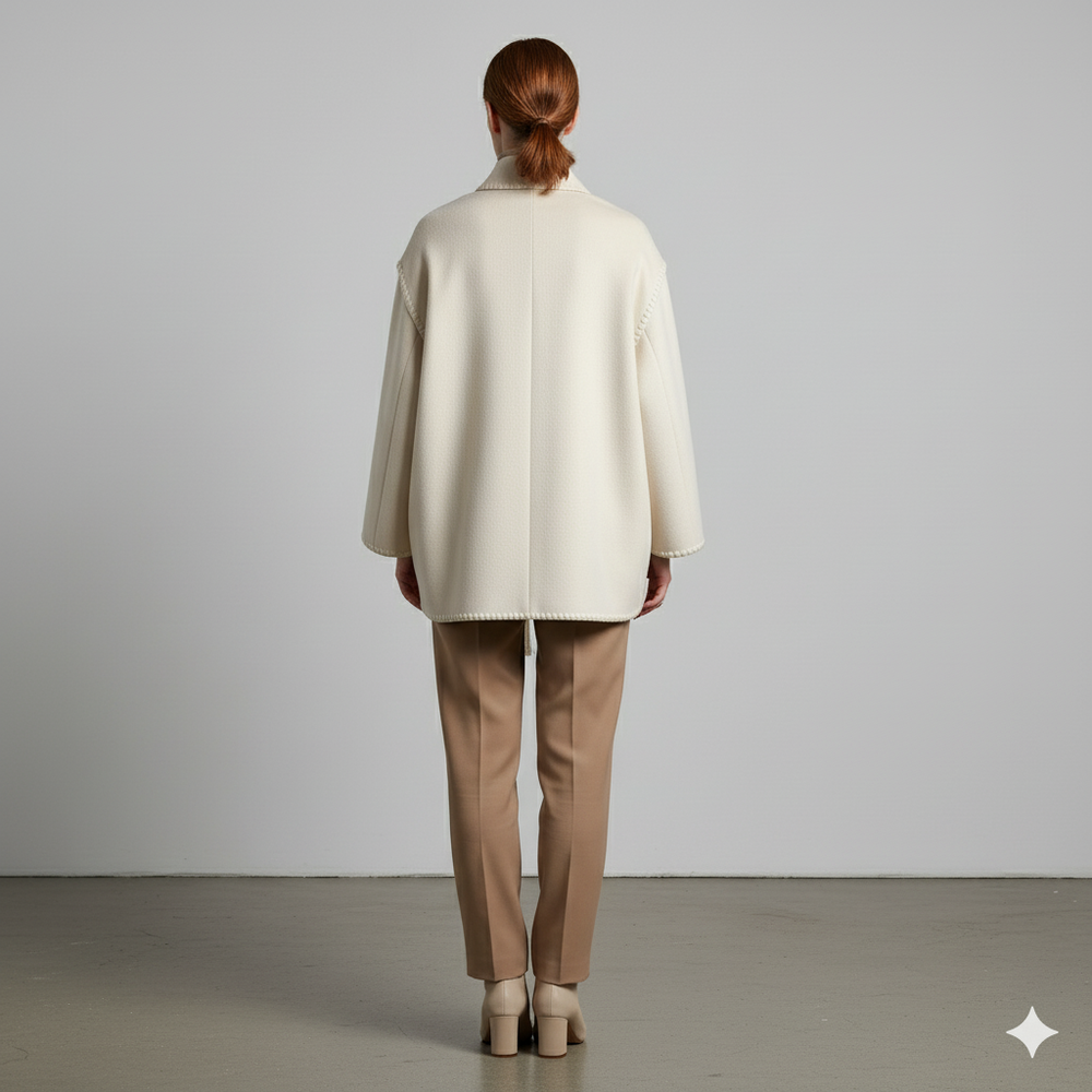 Damen Wollmantel mit Schal Kragen | Winter | Locker & Warm