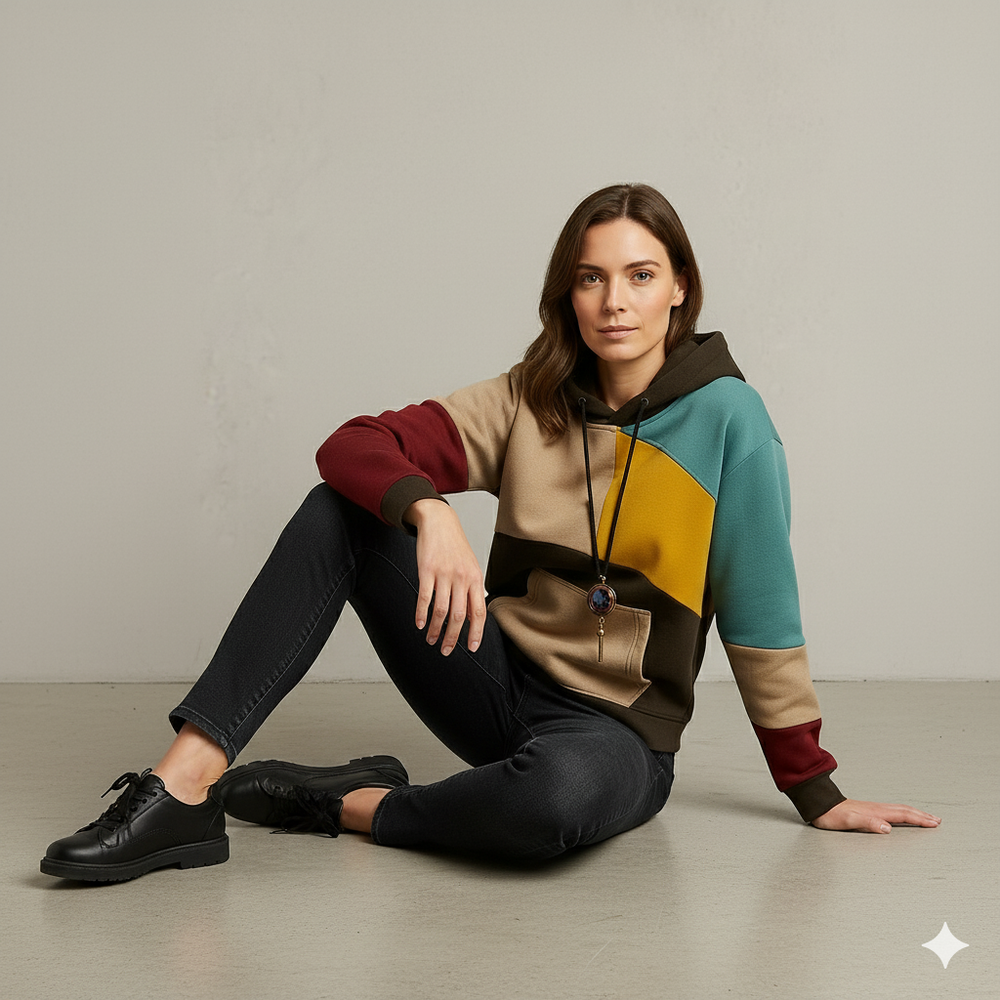 Damen Hoodie mit Colorblock Design | Lässig & Bequem