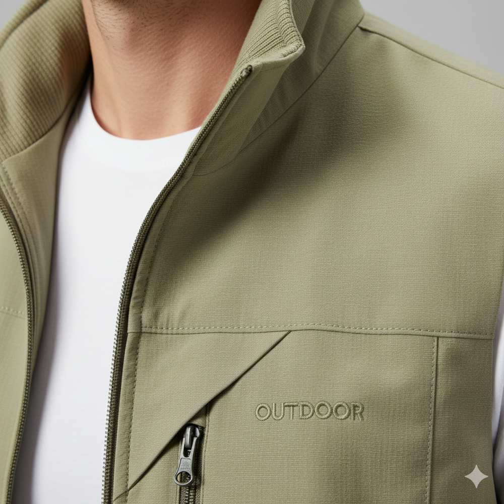 Herren Outdoor Weste mit Reißverschluss | Leicht & Atmungsaktiv